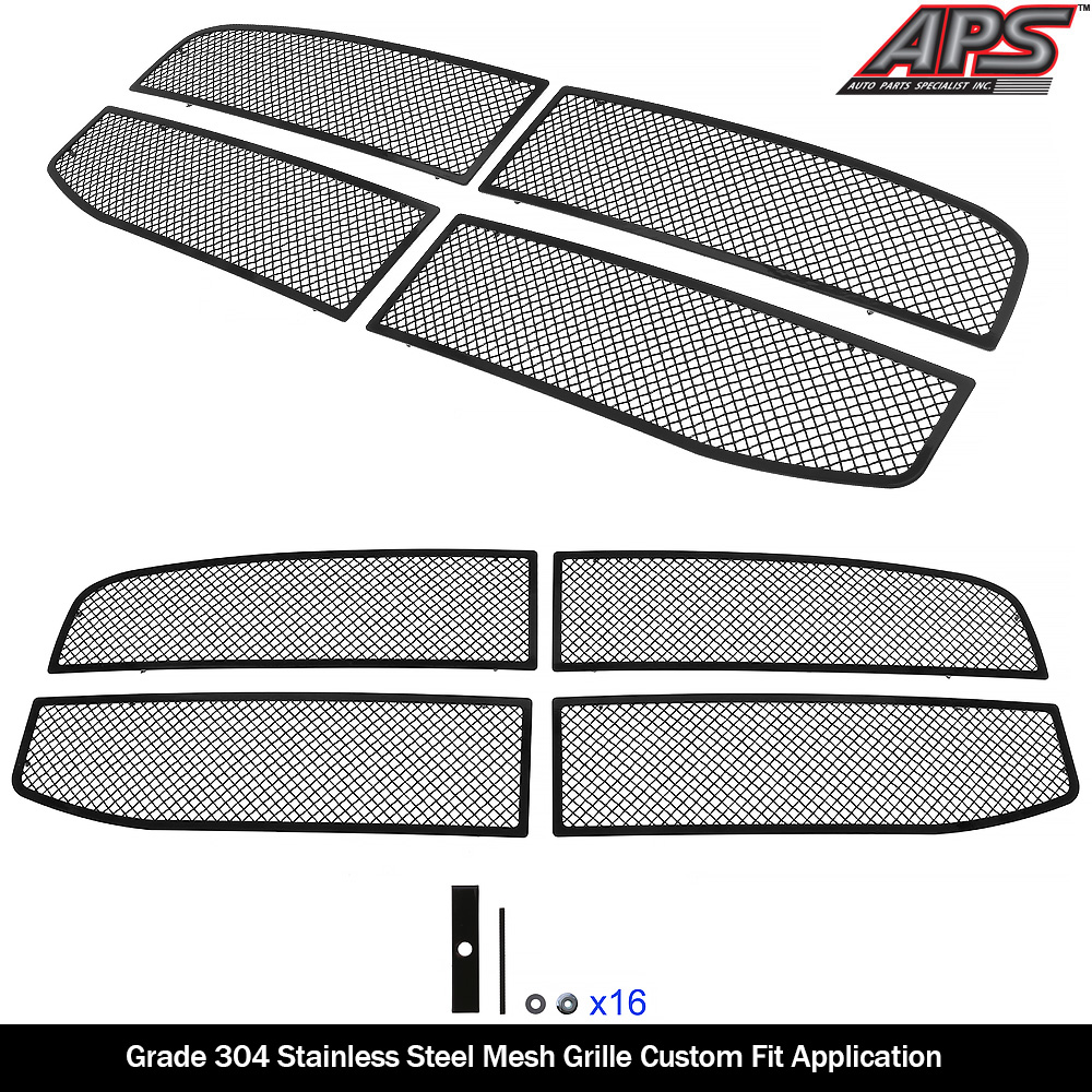 2006-2008 Ram 1500 /2006-2009 Dodge Ram 2500 /2006-2009 Dodge Ram 3500 Main Upper Black Wire Mesh Grille