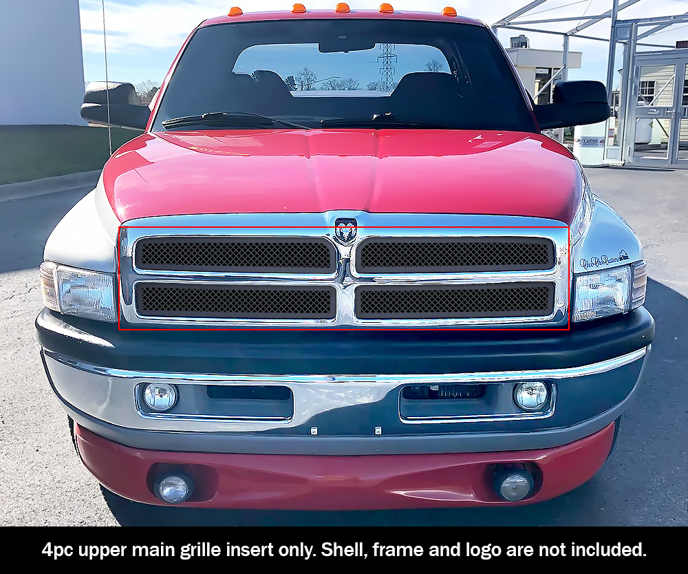 1994-2001 Dodge Ram Not For Sport Main Upper Black Wire Mesh Grille