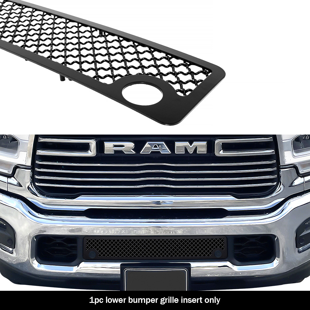 2019-2024 Ram 2500 with sensor /2019-2024 Ram 3500 with sensor Lower Bumper Black Wire Mesh Grille