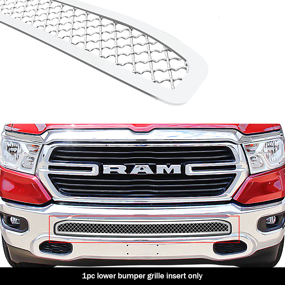 2019-2024 Ram 1500 Without Sensor (Excl. 19-24 Ram 1500 Classic; Excl. Rebel And TRX) Lower Bumper Wire Mesh Grille