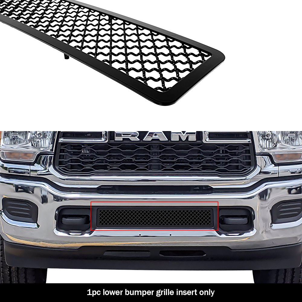 2019-2024 Ram 2500 without sensor /2019-2024 Ram 3500 without sensor Lower Bumper Black Wire Mesh Grille