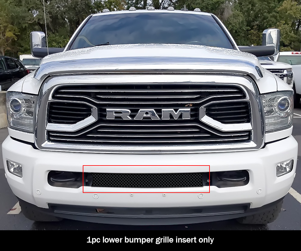 2010-2018 Ram 2500 Tow Hook Show/ 2010-2018 Ram 3500 Tow Hook Show Lower Bumper Black Wire Mesh Grille