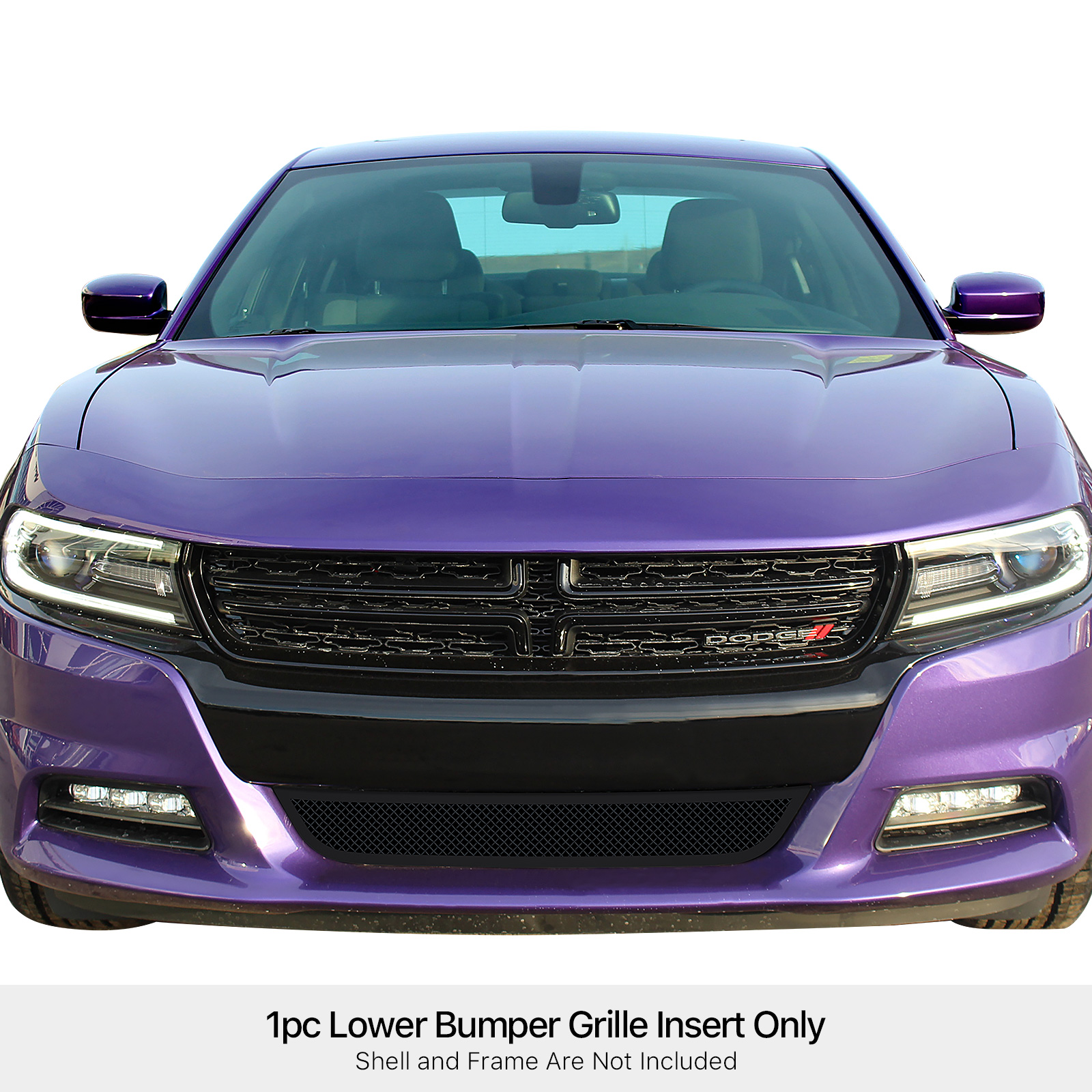 2015-2018 Dodge Charger Without Adaptive Cruise Control (Not for Daytona and RT SCAT Pack and SRT)/2019-2023 Dodge Charger Without Adaptive Cruise Control Only for SXT Lower Bumper Black Wire Mesh Grille