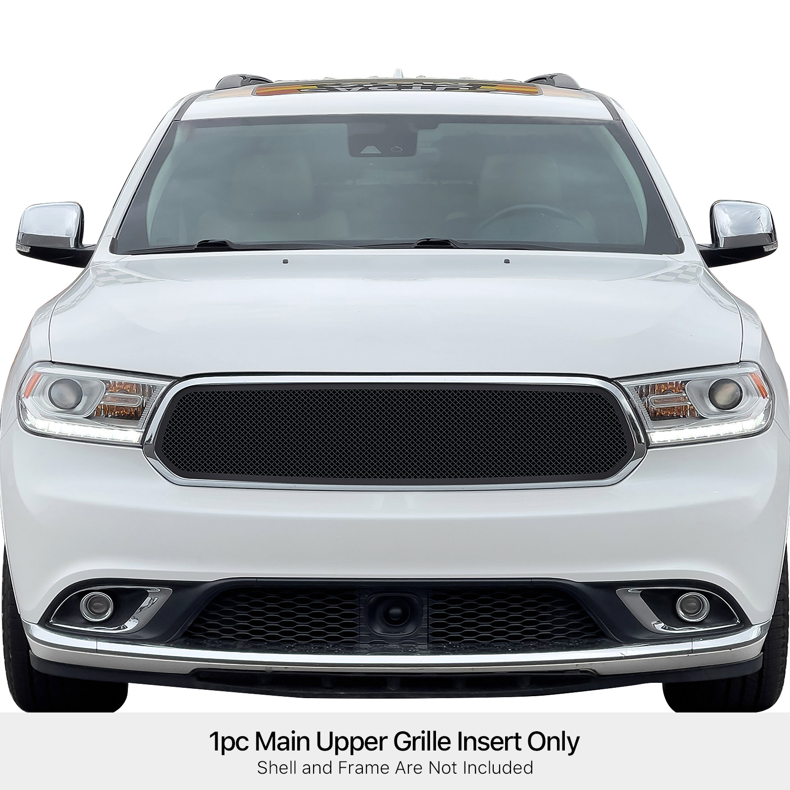 2014-2017 Dodge Durango/2018 Dodge Durango Not for RT and SRT model/2019-2020 Dodge Durango Not for GT and RT and SRT Main Upper Black Wire Mesh Grille