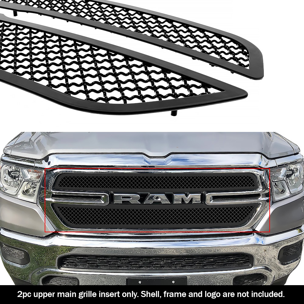 2019-2024 Ram 1500 Only for Tradesman (Excl. 19-24 Ram 1500 Classic) Main Upper Black Wire Mesh Grille