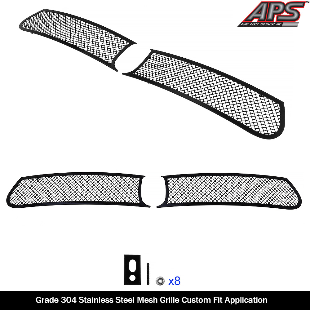 2015-2018 Dodge Charger With Adaptive Cruise Control (Only for Daytona and RT SCAT pack and Daytona 392 and SRT 392 and SRT Hellcat) / 2019 Dodge Charger With Adaptive Cruise Control (Only for GT and RT) Lower Bumper Black Wire Mesh Grille