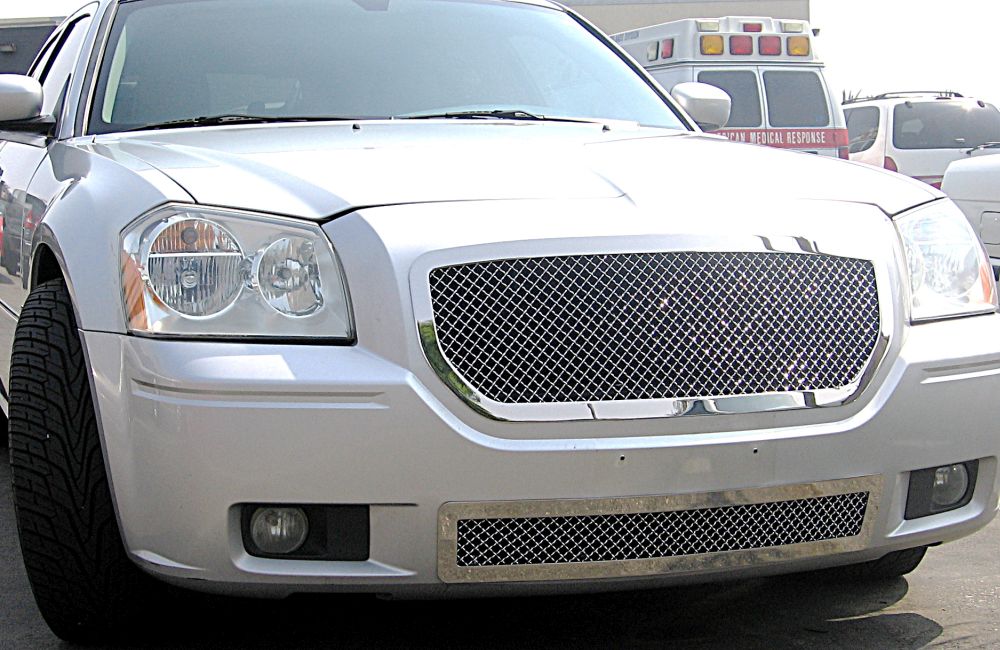 2005-2007 Dodge Magnum Main Upper + Lower Bumper Wire Mesh Grille