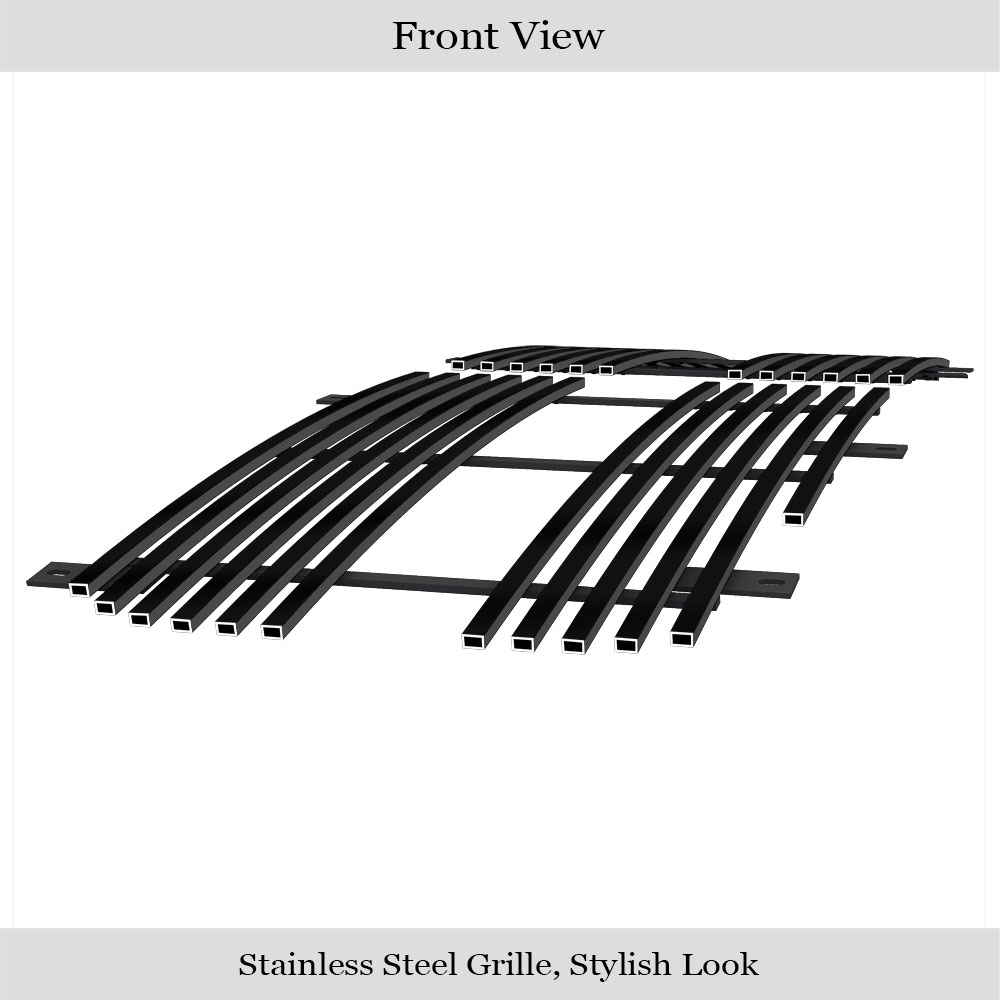 2005-2007 Dodge Dakota Main Upper Black Stainless Steel Billet Grille