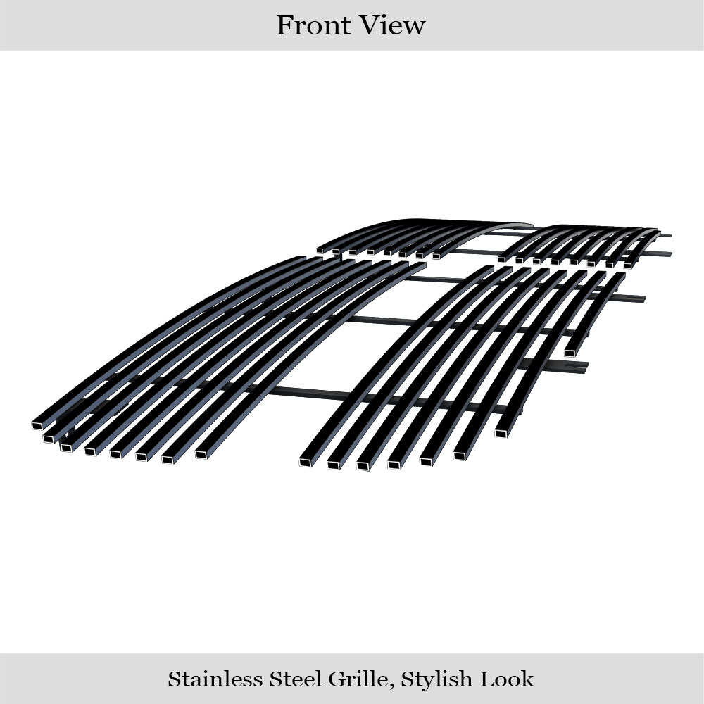 2002-2005 Dodge Ram (Exclude 2002 Classic Model) Main Upper Black Stainless Steel Billet Grille