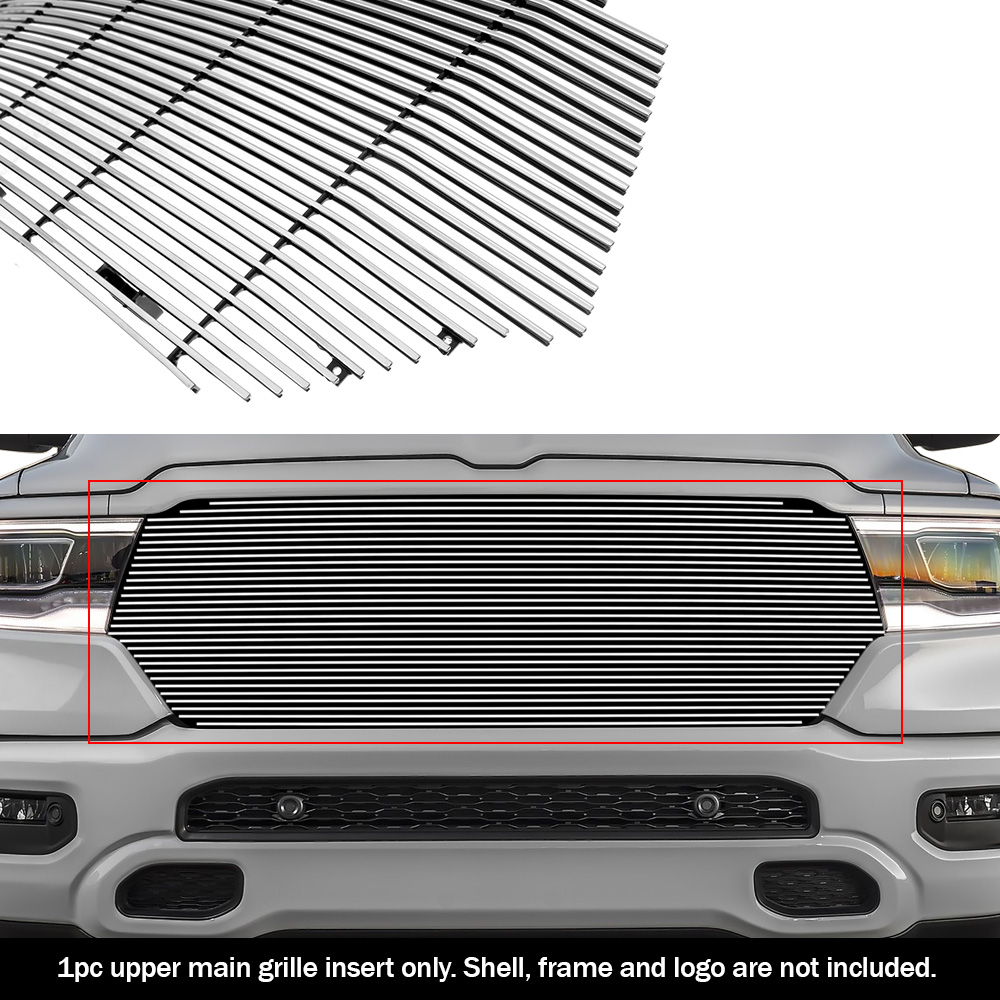 2019-2024 Ram 1500 Laramie/Lone Star/Big Horn/Tradesman (Excl. 19-24 Ram 1500 Classic; Excl. Laramie Limited) Main Upper Aluminum Billetuminum Billet Grille