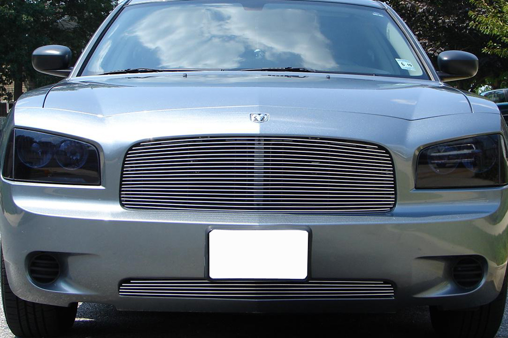 2005-2010 Dodge Charger Not For SRT8 MAIN UPPER + LOWER BUMPER Aluminum Billetuminum Billet Grille