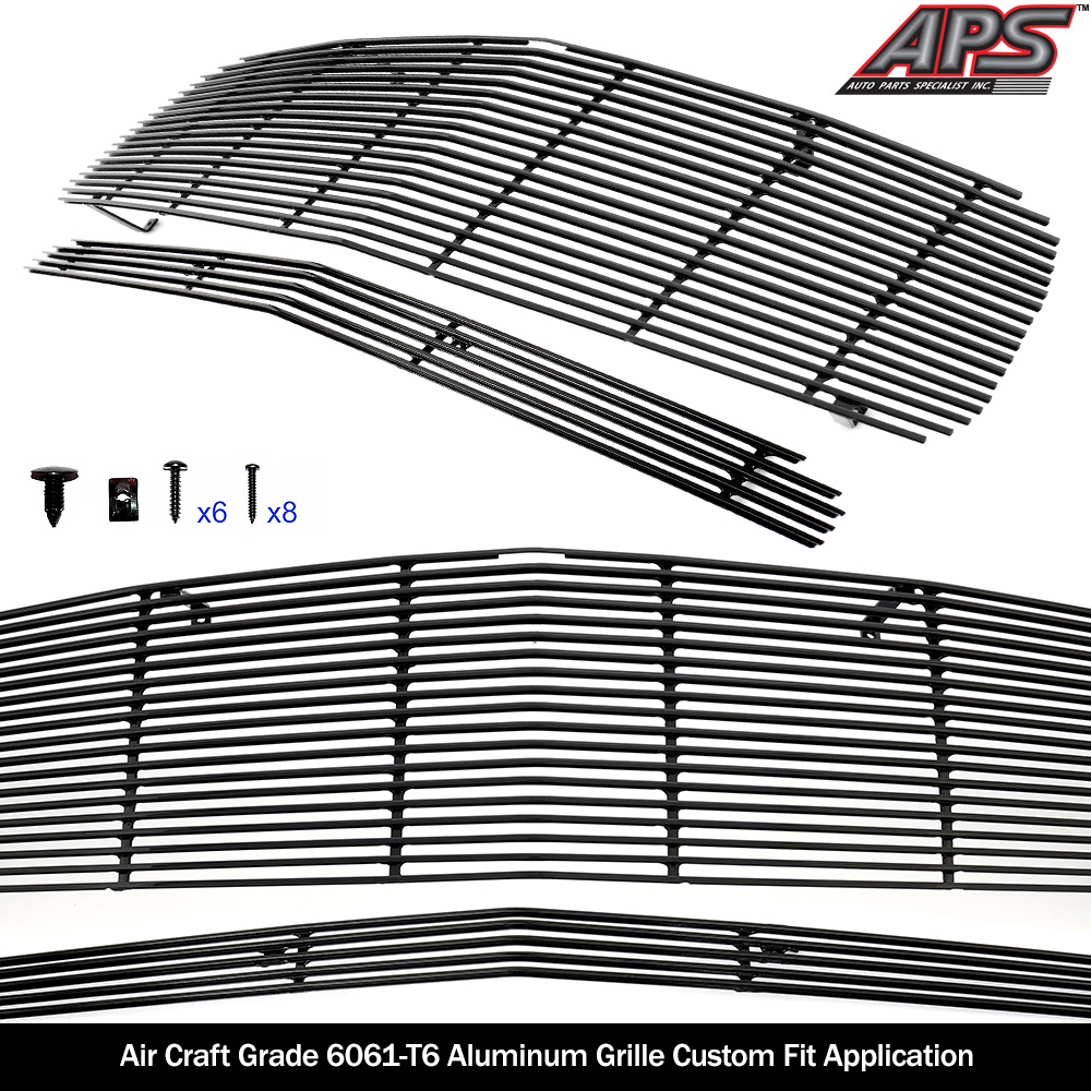 2005-2010 Dodge Charger Not For SRT8 MAIN UPPER + LOWER BUMPER Aluminum Billetuminum Billet Wide Grille