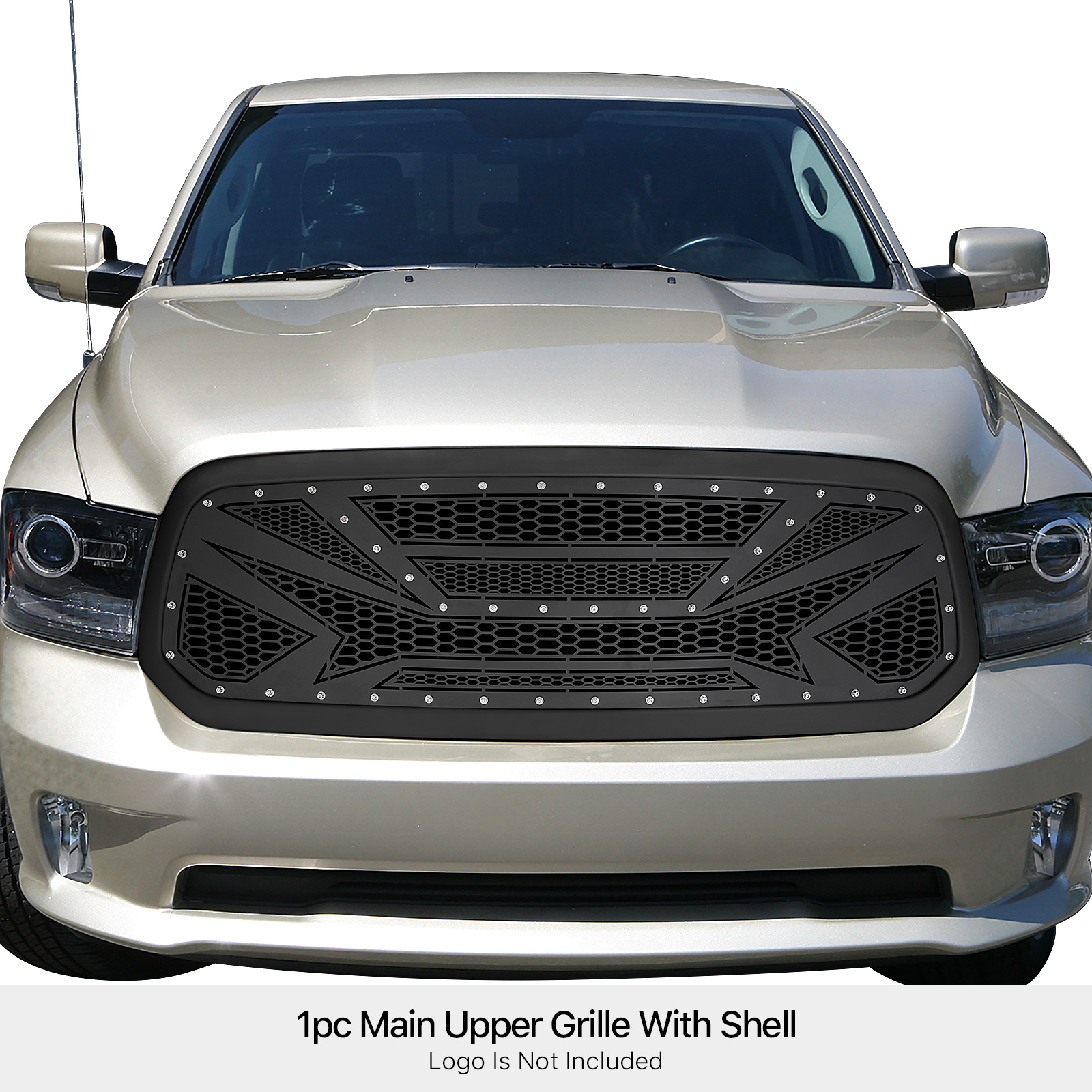 2013-2017 Ram 1500 Not For Rebel/2018 Ram 1500 Not For Rebel & Sport & Laramie Longhorn & Laramie Limited/2019-2021 Ram 1500 Classic Only Main Upper Package Grille