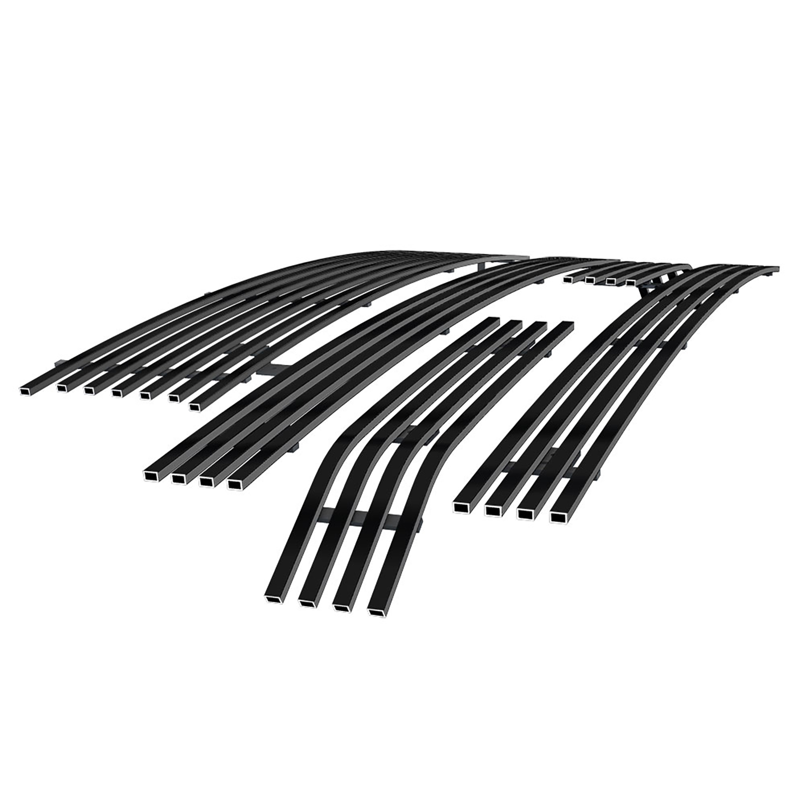 2011-2016 Ford F-250 SD XLT/lariat/King Ranch /2011-2016 Ford F350 SD XLT/lariat/King Ranch /2011-2016 Ford F450 SD XLT/lariat/King Ranch /2011-2016 Ford F550 SD XLT/lariat/King Ranch Main Upper + Lower Bumper Black Stainless Steel Billet Grille