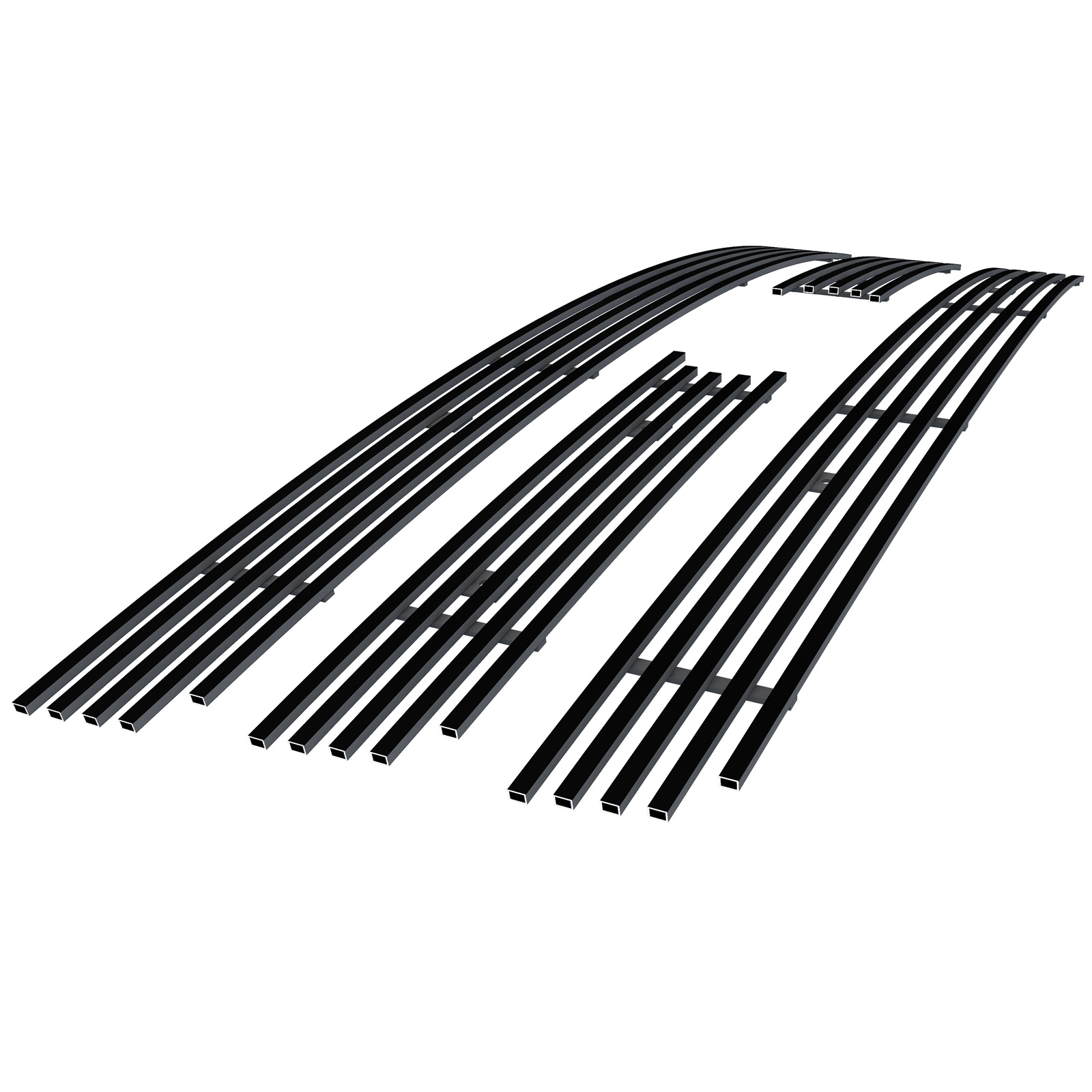 2015-2017 Ford Expedition Main Upper Black Stainless Steel Billet Grille