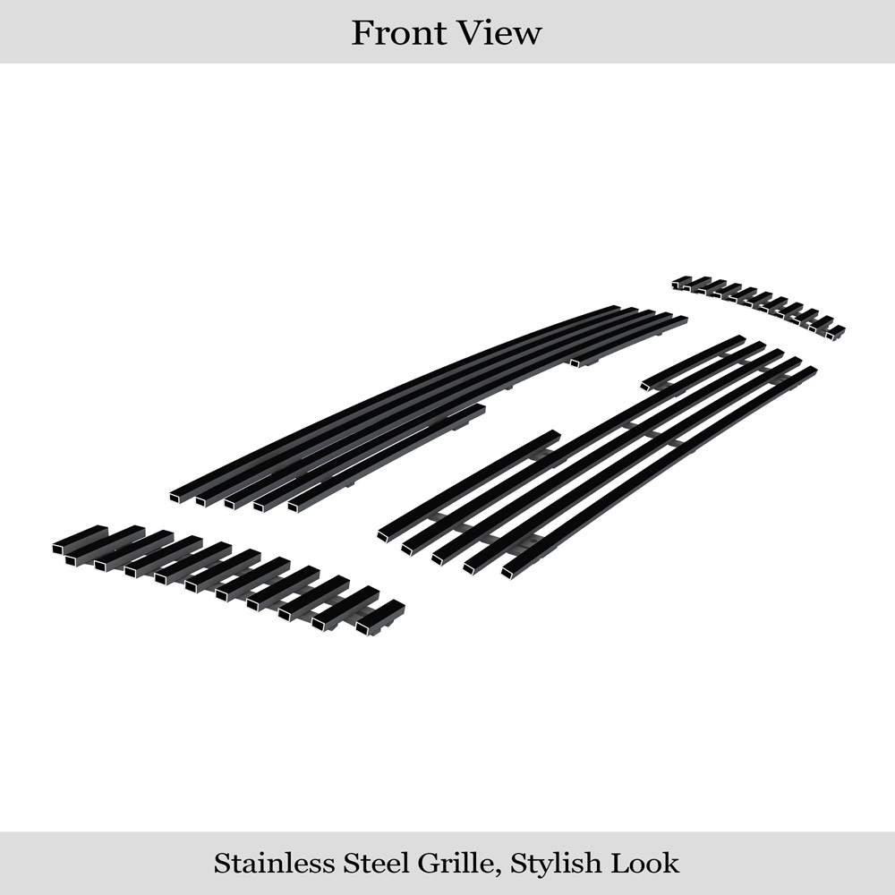 2001-2003 Ford Explorer Sport /2001-2005 Ford Explorer Sport Trac Main Upper Black Stainless Steel Billet Grille