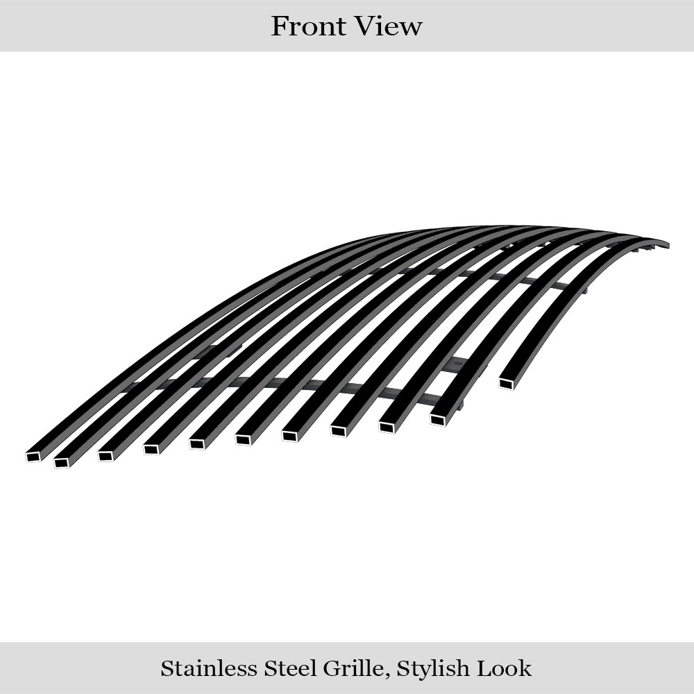 1999-2003 Ford F-150 Bar Style (Without Logo Show)/1999-2003 Ford Lightning F-150 Bar Style (Without Logo Show)/1999-2003 Ford F-150 Harley Davidson Bar Style (Without Logo Show) Main Upper Black Stainless Steel Billet Grille