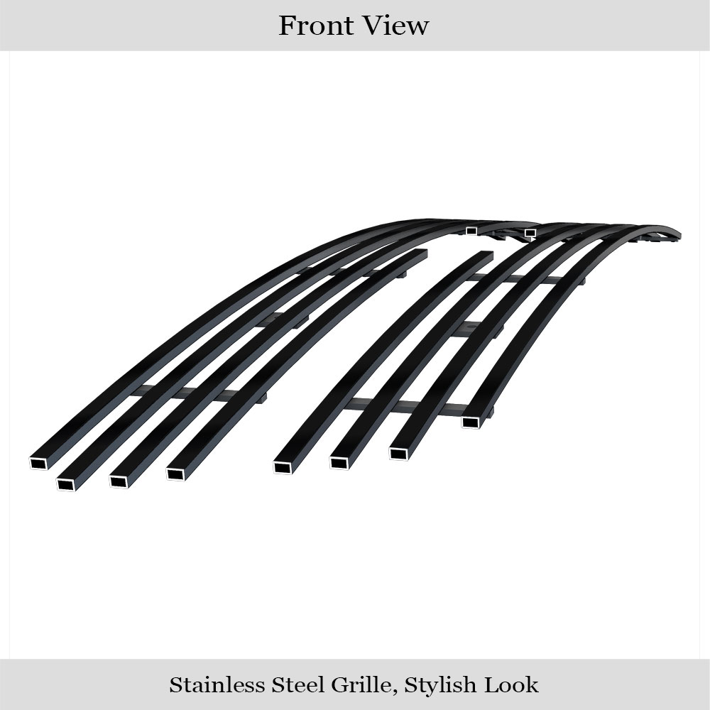 1997-1998 Ford Expedition Bar Style/1997-1998 Ford F-150 Bar Style/1997-1998 Ford F-250 Light Bar Style Except Lariat Main Upper Black Stainless Steel Billet Grille
