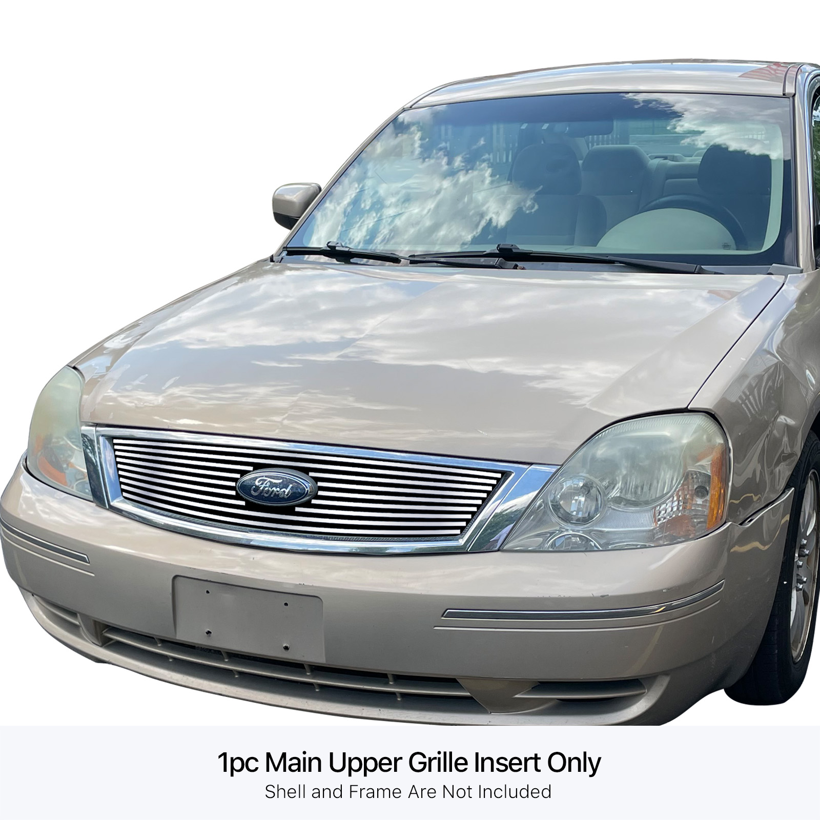 2005-2007 Ford Five Hundred  With Logo Show Main Upper Stainless Steel Billet Grille