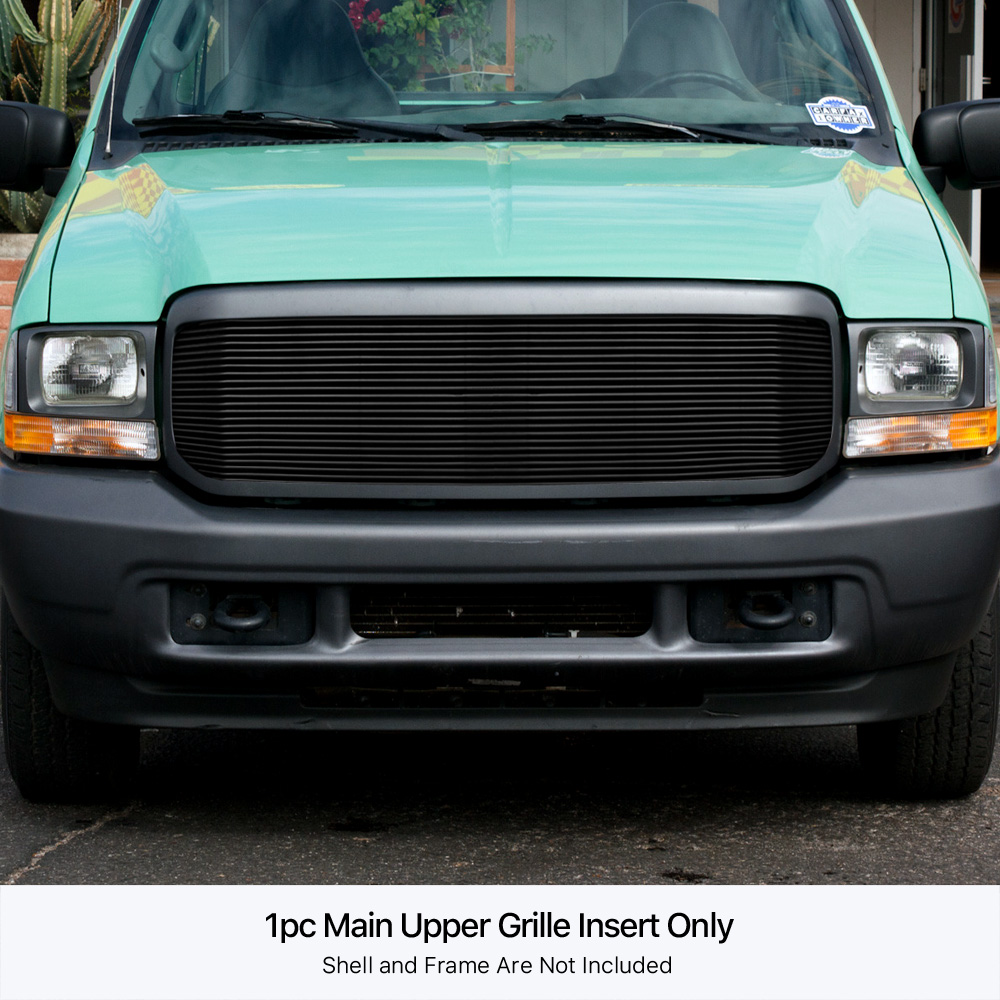 2000-2004 Ford Excursion 1 PC Cover 3 Holes Main Upper Aluminum Billetuminum Billet Wide Grille