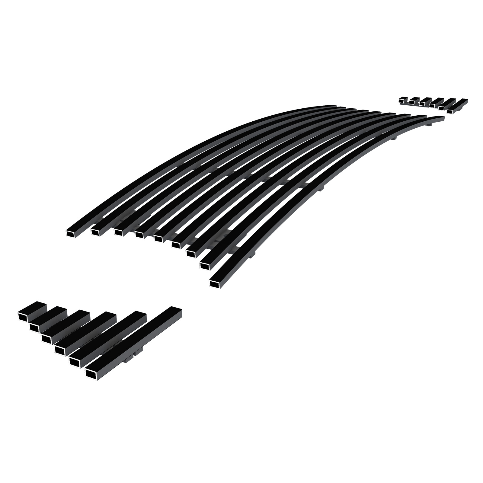 2013-2014 Ford Mustang GT Main Upper Black Stainless Steel Billet Grille