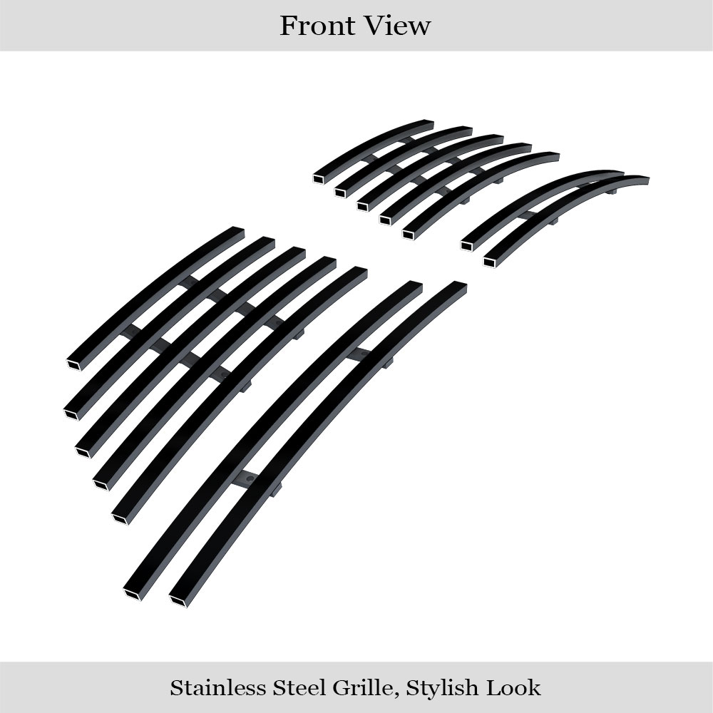 2013-2014 Ford Mustang GT Fog Light Cover Black Stainless Steel Billet Grille