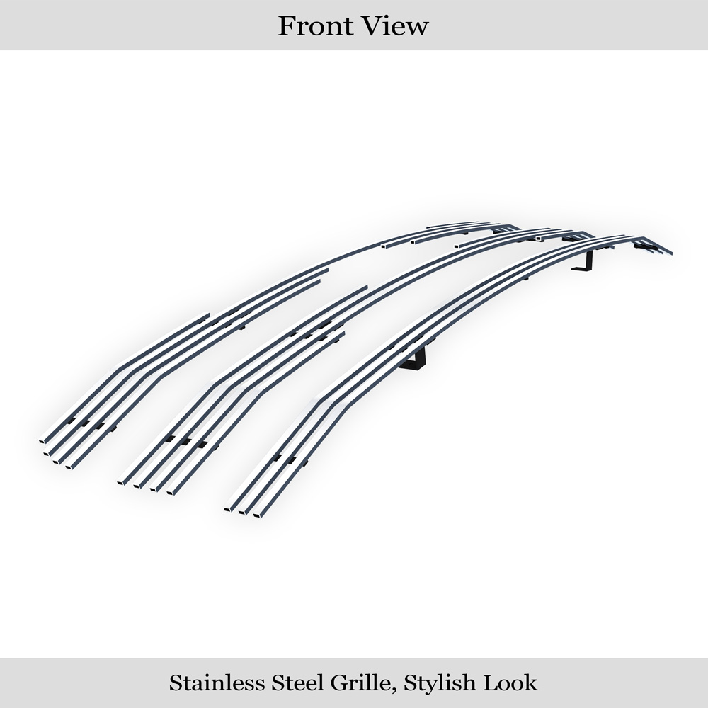 2015-2017 Ford F-150 Lariat Without Front Camera/2015-2017 Ford F-150 King Ranch Without Front Camera Main Upper Stainless Steel Billet Grille