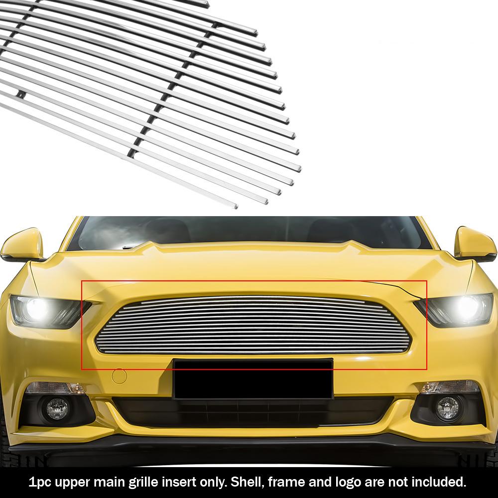 2015-2017 Ford Mustang Only for V6 Base models Main Upper Aluminum Billetuminum Billet Grille