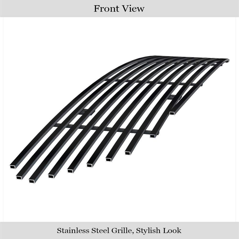 2015-2017 Ford Mustang Only for V6 Base Models Main Upper Black Stainless Steel Billet Grille