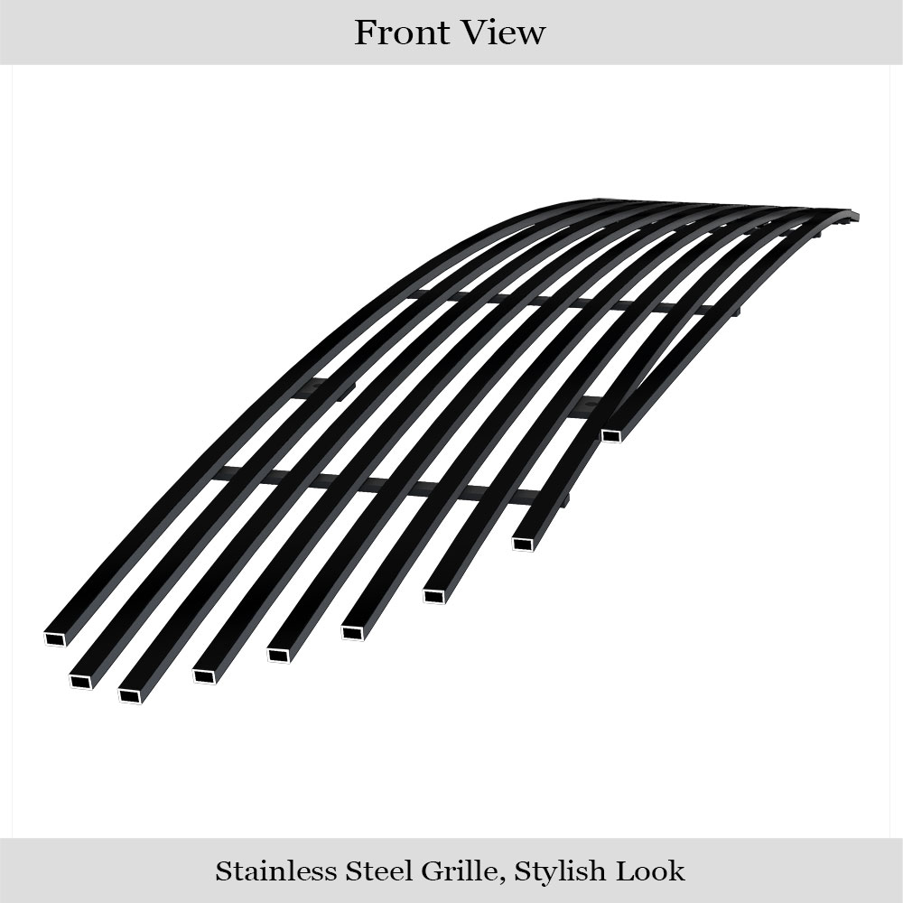 2018-2022 Ford Mustang Only for EcoBoost Models Main Upper Black Stainless Steel Billet Grille