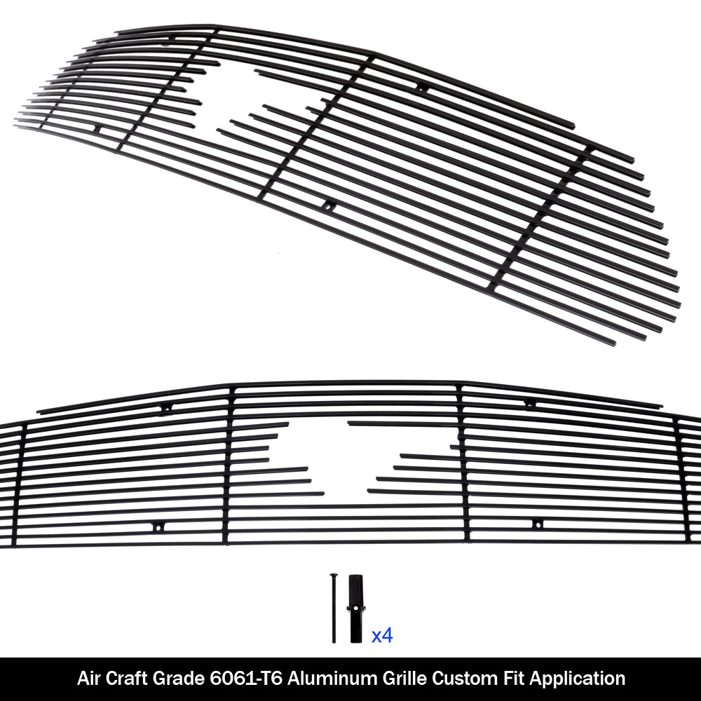 2015-2017 Ford Mustang Only for V6 Base Models with logo show Main Upper Aluminum Billetuminum Billet Wide Grille