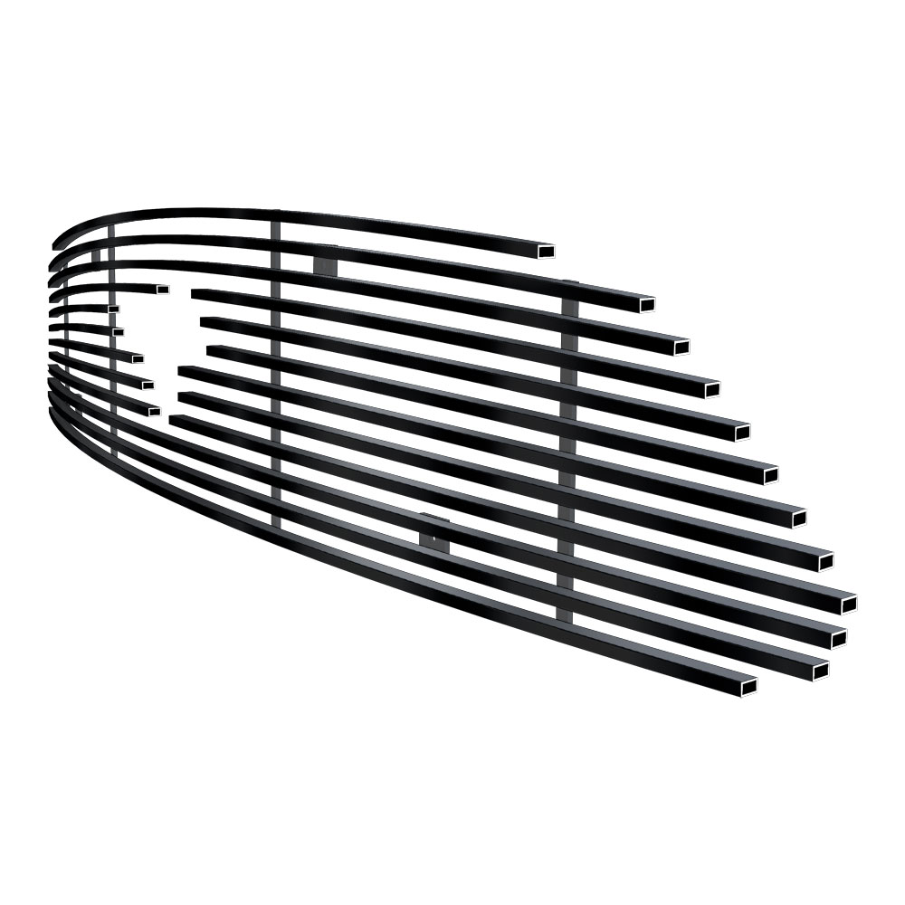 2015-2017 Ford Mustang Only for V6 Base Models with logo show Main Upper Black Stainless Steel Billet Grille