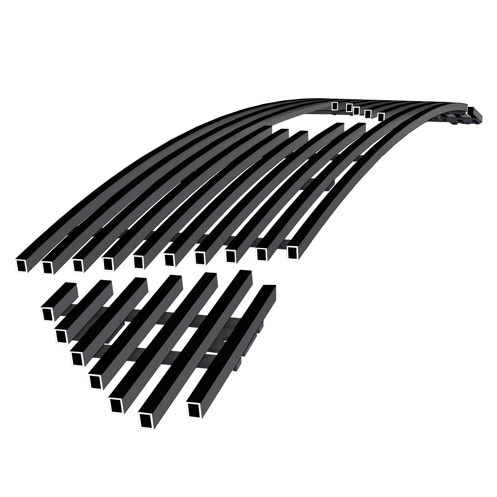 2015-2017 Ford Mustang GT V8 With Logo Show Main Upper Black Stainless Steel Billet Grille