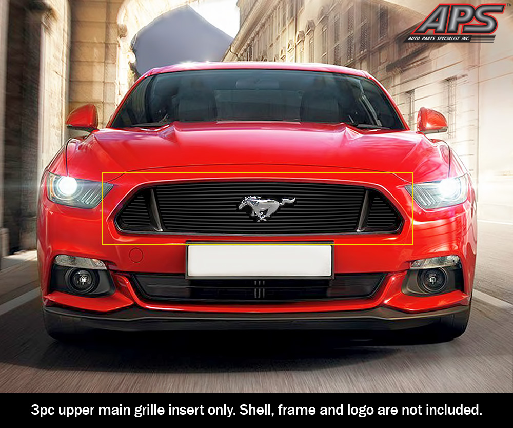 2018-2022 Ford Mustang Only for V8 GT models with logo show Main Upper Aluminum Billetuminum Billet Wide Grille