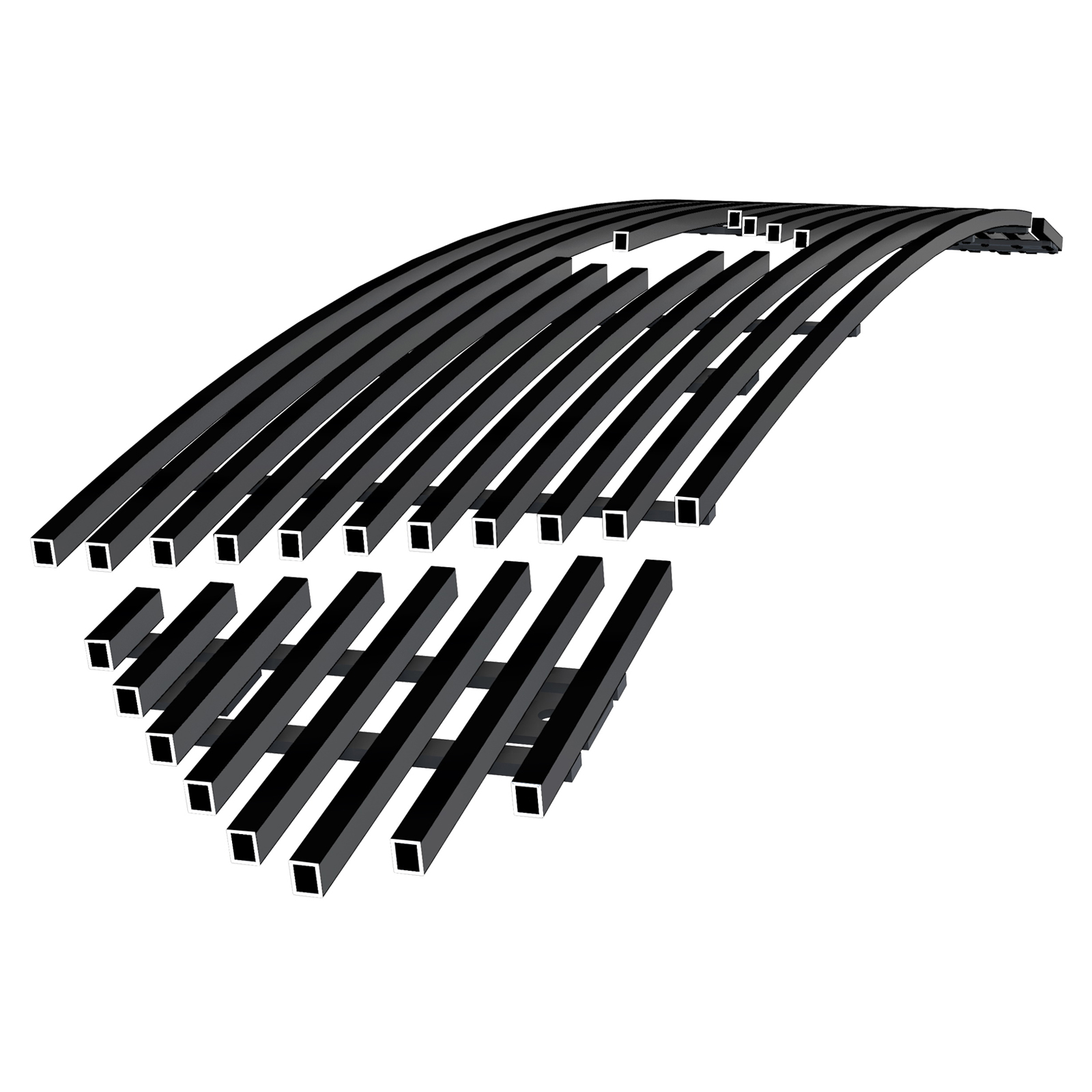 2018-2022 Ford Mustang Only for V8 GT Models with logo show Main Upper Black Stainless Steel Billet Grille