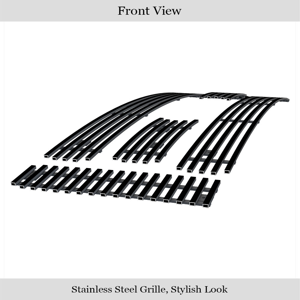 2009-2012 Ford F-150 Lariat /2009-2012 Ford F-150 King Ranch Main Upper Black Stainless Steel Billet Grille