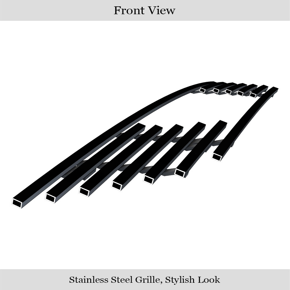 1999-2004 Ford Mustang V6 GT V8  With Logo Show Main Upper Black Stainless Steel Billet Grille