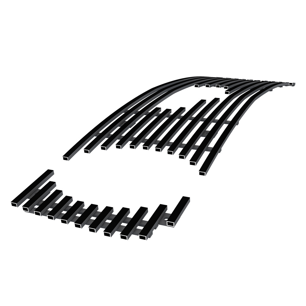 2005-2009 Ford Mustang  GT V8 With Logo Show Main Upper Black Stainless Steel Billet Grille