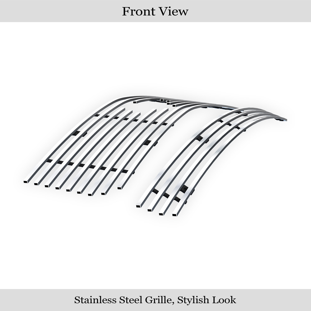 2005-2009 Ford Mustang V6 MAIN UPPER + LOWER BUMPER Stainless Steel Billet Grille