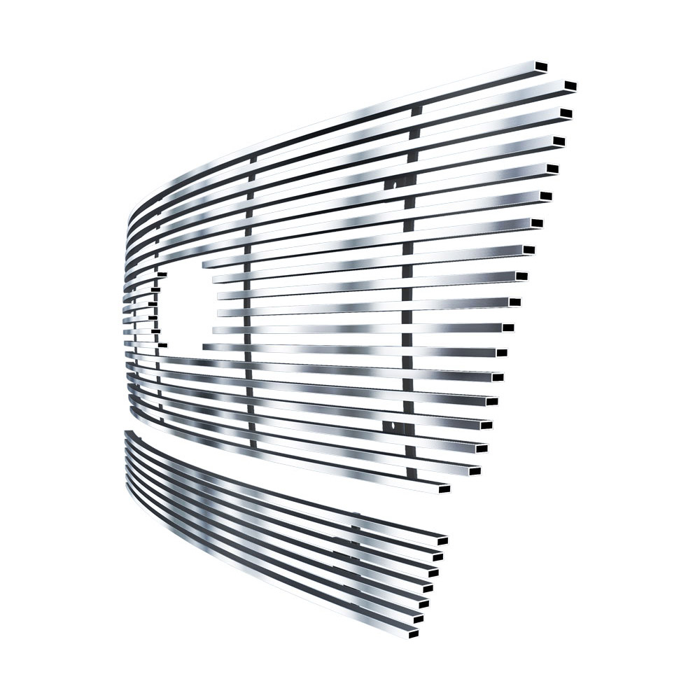 2006-2008 Ford F-150 Honeycomb Style With Logo Show Not For FX2/FX4 and King Ranch Model MAIN UPPER + LOWER BUMPER Stainless Steel Billet Grille