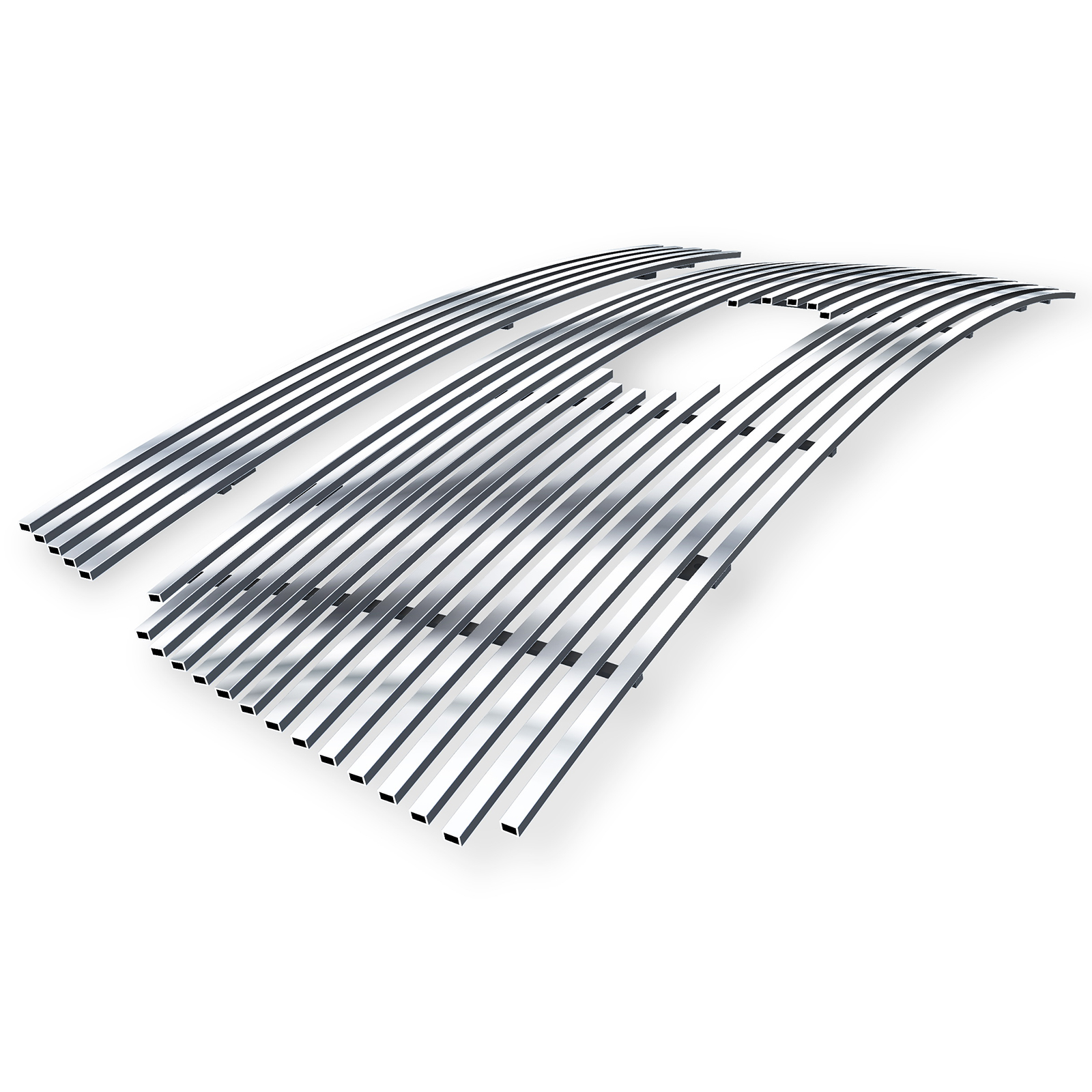 2006-2008 Ford F-150 Honeycomb Style With Logo Show Not For FX2/FX4 and King Ranch Model Main Upper + Lower Bumper Stainless Steel Billet Grille