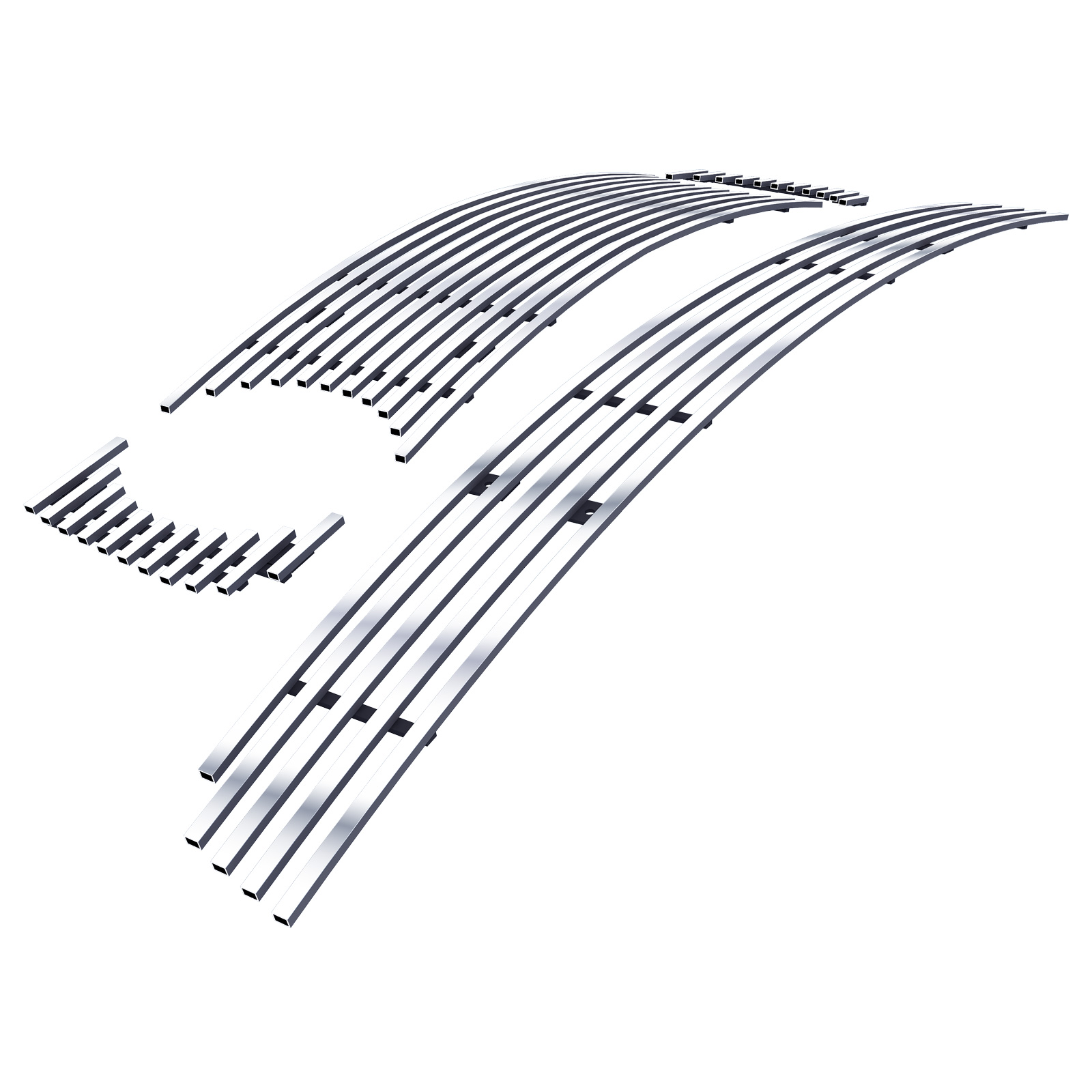 2005-2009 Ford Mustang GT V8 Main Upper + Lower Bumper Stainless Steel Billet Grille