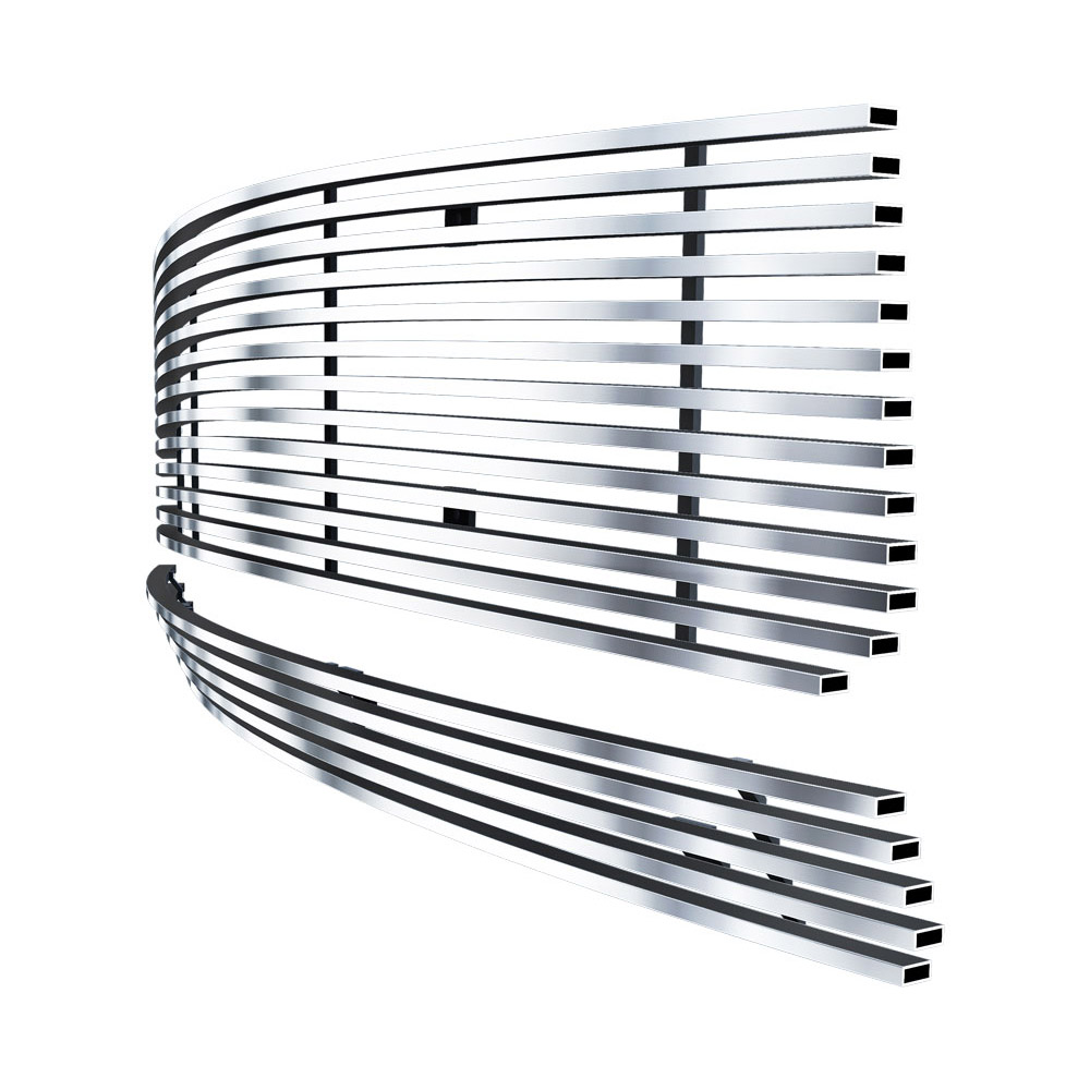 2005-2009 Ford Mustang V6 Except Pony Package MAIN UPPER + LOWER BUMPER Stainless Steel Billet Grille