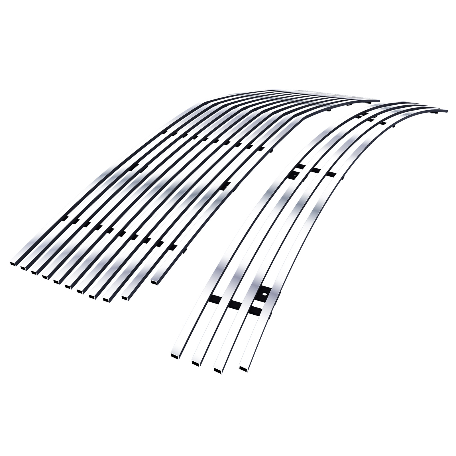 2005-2009 Ford Mustang V6 Except Pony Package Main Upper + Lower Bumper Stainless Steel Billet Grille