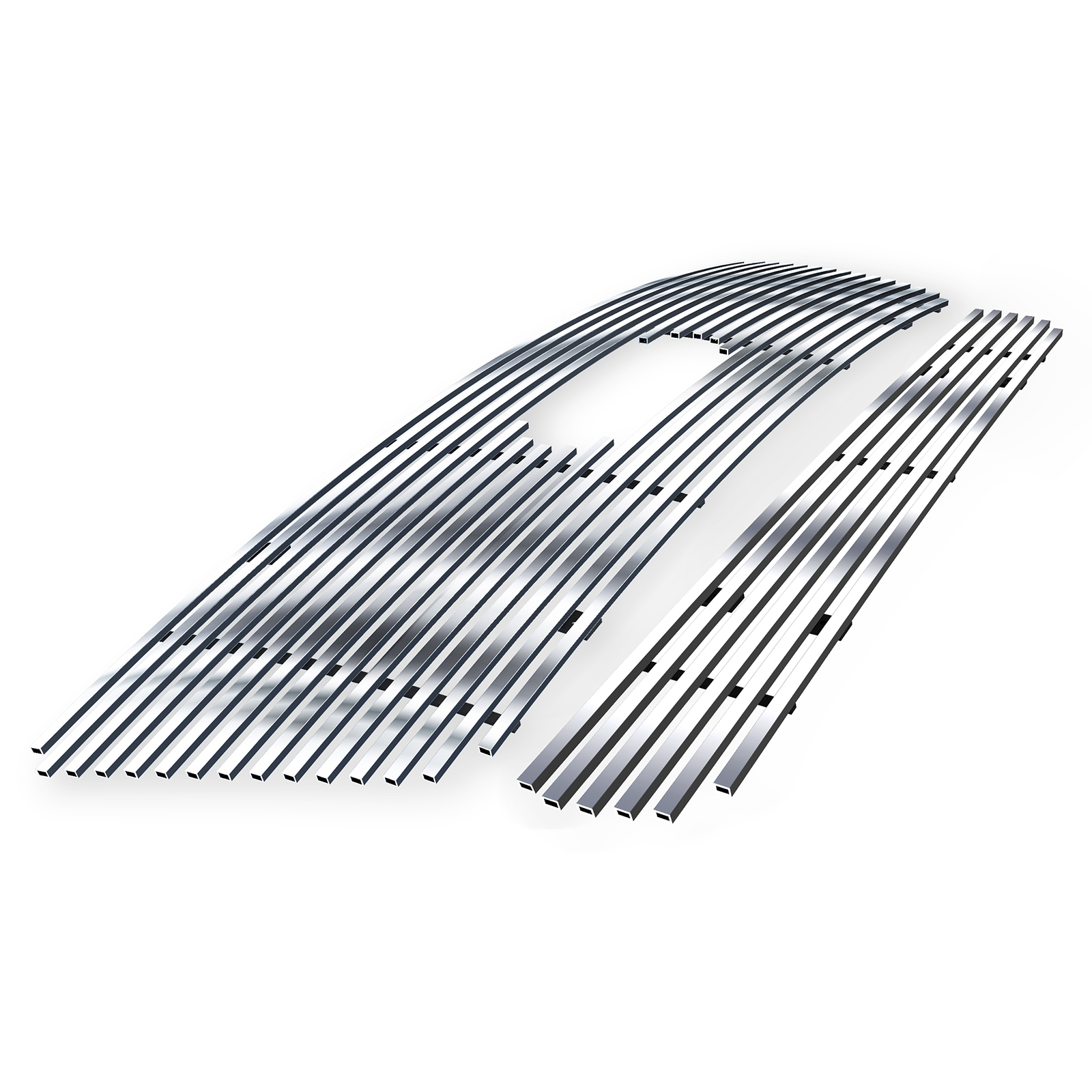 2004-2005 Ford F-150 (With OE Honeycomb Style Grille; Not for Bar Style) Main Upper + Lower Bumper Stainless Steel Billet Grille