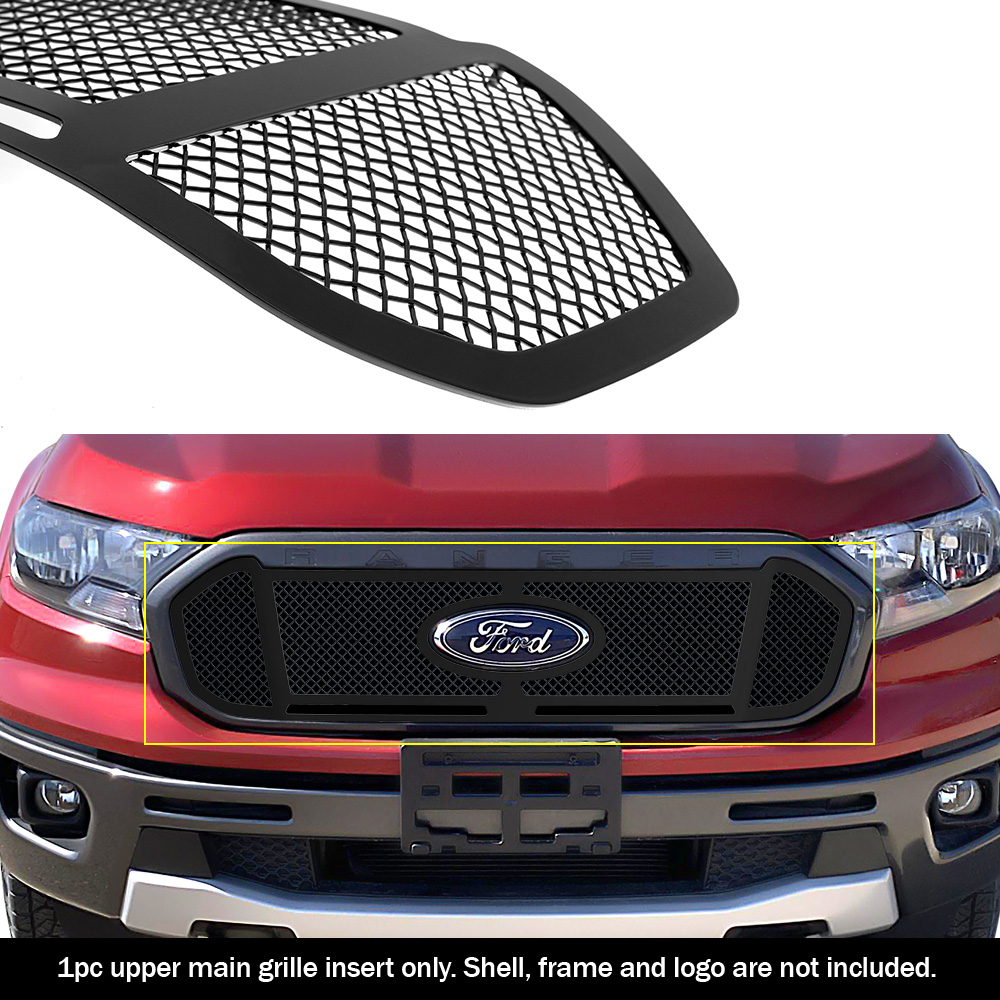 2019-2023 Ford Ranger Not for Lariat Model Main Upper Black Wire Mesh Grille