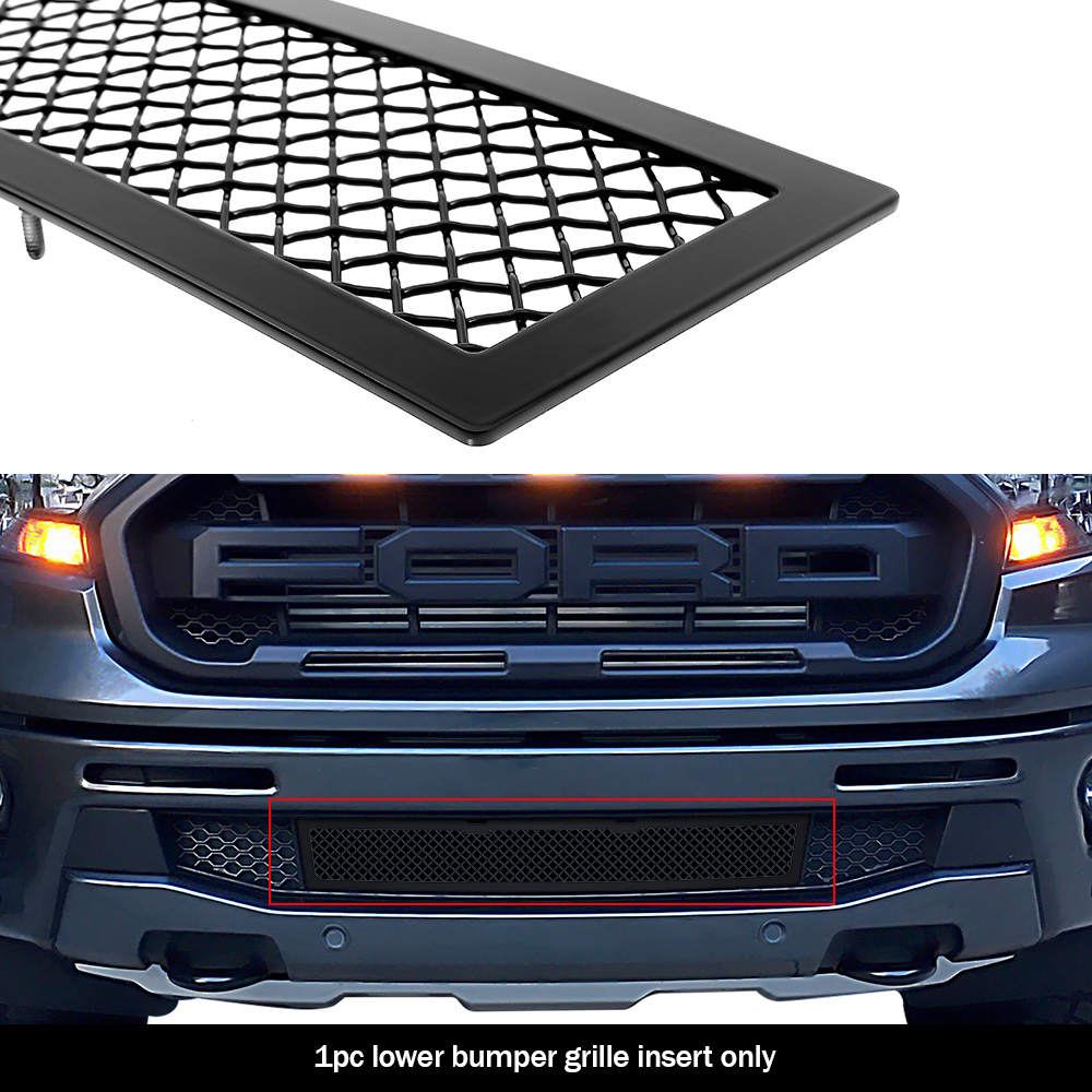 2019-2023 Ford Ranger Without Adaptive Cruise Control Lower Bumper Black Wire Mesh Grille