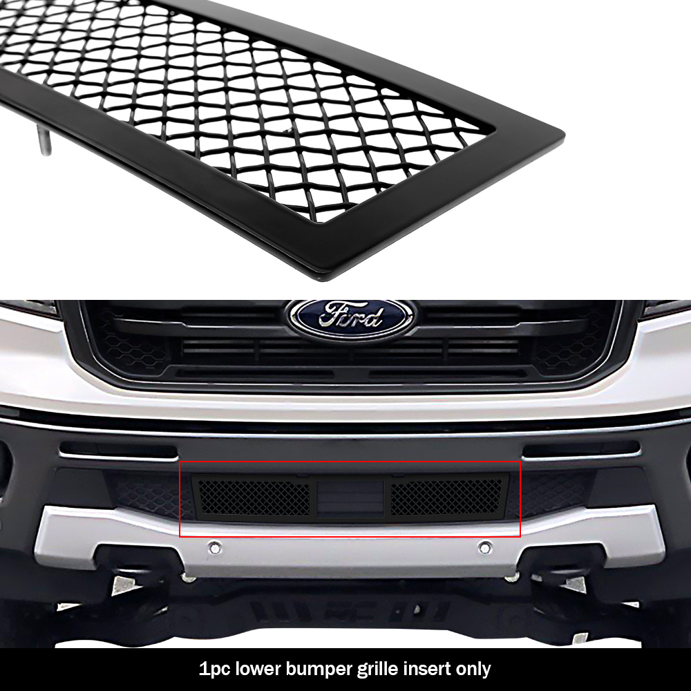 2019-2023 Ford Ranger With Adaptive Cruise Control Lower Bumper Black Wire Mesh Grille