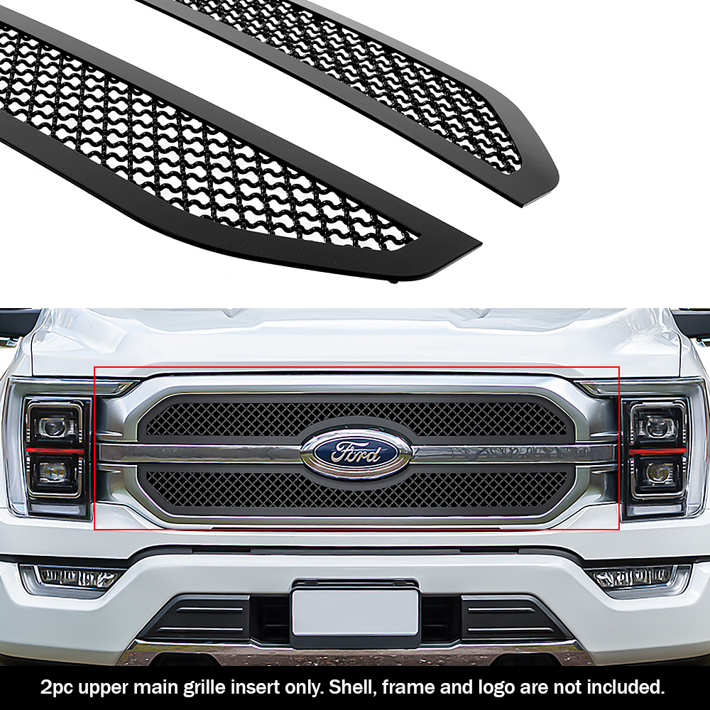 2021-2023 Ford F-150 King Ranch/Platinum Main Upper Black Wire Mesh Grille