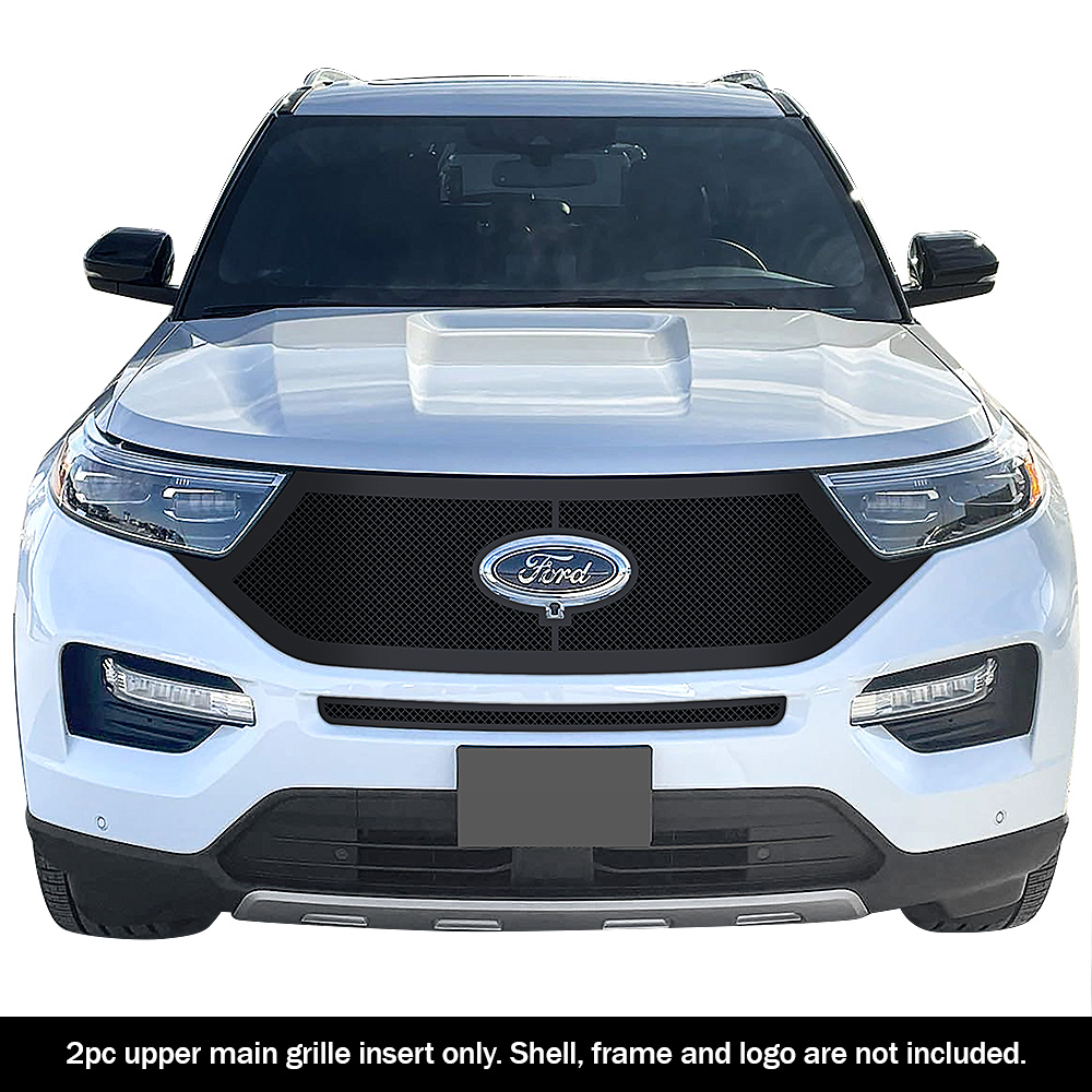 2020-2024 Ford Explorer Platinum & ST & ST-Line Main Upper Black Wire Mesh Grille